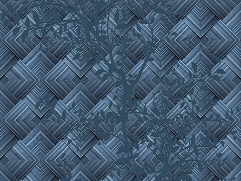 Z64868 Elie Saab Geometric blue luxury 3D Panel