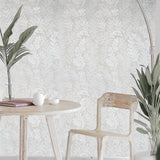 Z66813 Floral beige off white cream plants branches leaves textured modern wallpaper 3D
