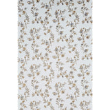 Z66856 Off white brass metallic blue flowers plants botanical faux fabric Wallpaper 3D
