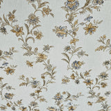 Z66856 Off white brass metallic blue flowers plants botanical faux fabric Wallpaper 3D
