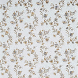 Z66856 Off white brass metallic blue flowers plants botanical faux fabric Wallpaper 3D

