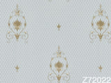 Z72022 Blue brass bronze metallic small diamonds textured Victorian damask Wallpaper 3D