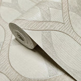 Z72036 Embossed Ogee taupe tan purple diamonds textured lines Geometric Wallpaper rolls
