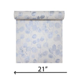 Z77509 Off White silver- blue eucalyptus trail leaves faux fabric textured Wallpaper 3D
