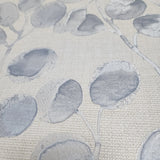 Z77509 Off White silver- blue eucalyptus trail leaves faux fabric textured Wallpaper 3D
