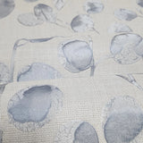 Z77509 Off White silver- blue eucalyptus trail leaves faux fabric textured Wallpaper 3D
