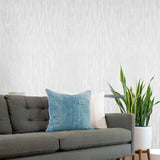 Z77514 Pearl satin off white faux fabric vertical stripes textured lines wallpaper roll