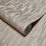 Z77515 Copper Rose gold metallic faux fabric vertical stripes textured lines wallpaper