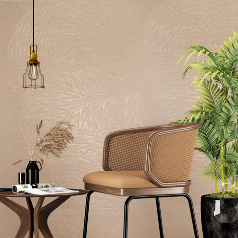 Z77516 Copper rose gold metallic swirled circles faux plaster textured modern Wallpaper