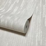 Z77519 Satin Ivory gold metallic faux fabric vertical stripes textured lines wallpaper

