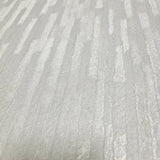 Z77519 Satin Ivory gold metallic faux fabric vertical stripes textured lines wallpaper
