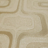 Z77520 Retro geo Wallpaper olive tan beige faux fabric Textured trellis wavy lines 3D