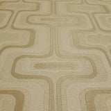 Z77520 Retro geo Wallpaper olive tan beige faux fabric Textured trellis wavy lines 3D