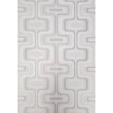 Z77522 Retro geo Wallpaper light gray off white faux fabric Textured trellis wavy lines