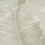 Z77529 Embossed Beige cream big feathers pattern faux fabric textured Wallpaper roll 3D