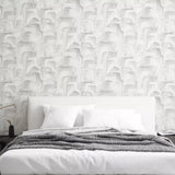 Z77534 Patchwork Sculptured distressed white gray faux Concrete Textured wallpaper roll