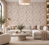 Z77537 Patchwork Sculptured distressed nude pink cream faux Concrete Textured wallpaper