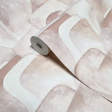 Z77537 Patchwork Sculptured distressed nude pink cream faux Concrete Textured wallpaper