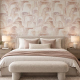 Z77537 Patchwork Sculptured distressed nude pink cream faux Concrete Textured wallpaper