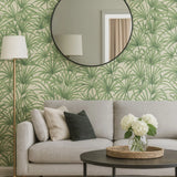 Z77543 Floral tropical modern beige cream green palm leaves textured wallpaper rolls 3D
