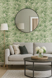 Z77543 Floral tropical modern beige cream green palm leaves textured wallpaper rolls 3D

