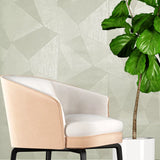 Z77552 Geometric beige tan cream triangles faux fabric textured geo modern wallpaper 3D