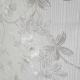 Z78025 Floral plants off white satin pearl cream faux fabric textured flowers Wallpaper