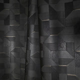 Z81001 Bold angular Geometric charcoal black gold metallic lines textured geo wallpaper