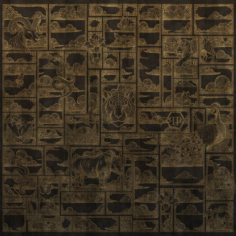 Z81064 Philipp Plein Figured Abstract Panel