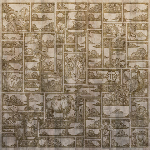 Z81065 Philipp Plein Figured Abstract Panel