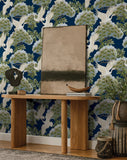 ZA8007 Sprig and Heron Navy Wallpaper