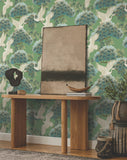 ZA8008 Sprig and Heron Green Wallpaper