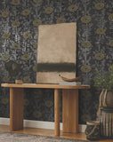 ZA8017 French Marigold Black Gold Wallpaper