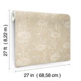 ZA8018 French Marigold Taupe Gold Wallpaper