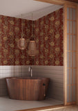 ZA8019 French Marigold Red Gold Wallpaper
