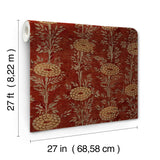 ZA8019 French Marigold Red Gold Wallpaper
