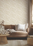 ZA8021 Morning Shell Cream Gold Wallpaper