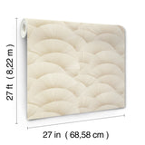 ZA8021 Morning Shell Cream Gold Wallpaper