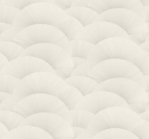 ZA8023 Morning Shell White Silver Wallpaper