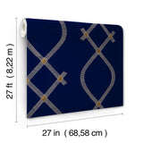 ZA8032 Ellena Navy Wallpaper