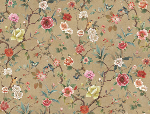 ZA8037 Kimora's Garden Linen Wallpaper