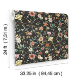 ZA8038 Kimora's Garden Black Wallpaper