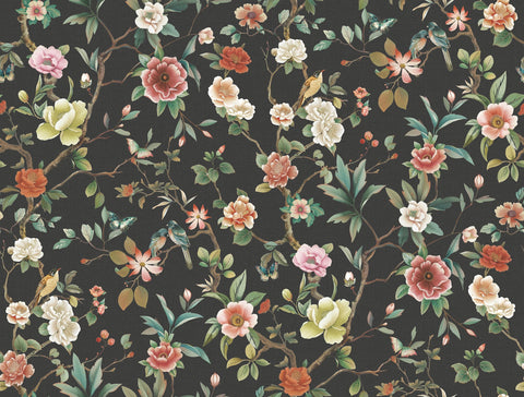ZA8038 Kimora's Garden Black Wallpaper
