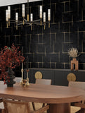  ZA8054 Malia Gold Black Wallpaper