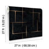  ZA8054 Malia Gold Black Wallpaper