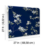 ZA8071 April Blossom Navy Wallpaper 