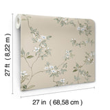 ZA8075 April Blossom Taupe Wallpaper