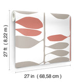 ZM2802 Sculpted Vines Vermillion Graphite Wallpaper