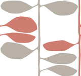ZM2802 Sculpted Vines Vermillion Graphite Wallpaper