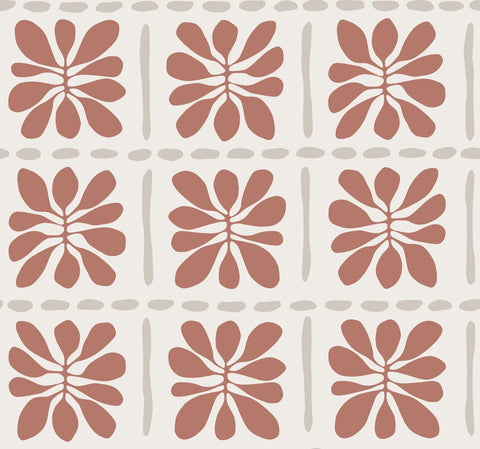 ZM2809 Mimosa Fleur Terracotta Wallpaper